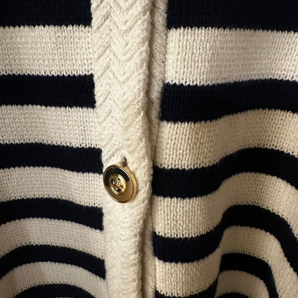J Crew Striped cotton lady jacket cardigan sweater size XL - Picture 6 of 7